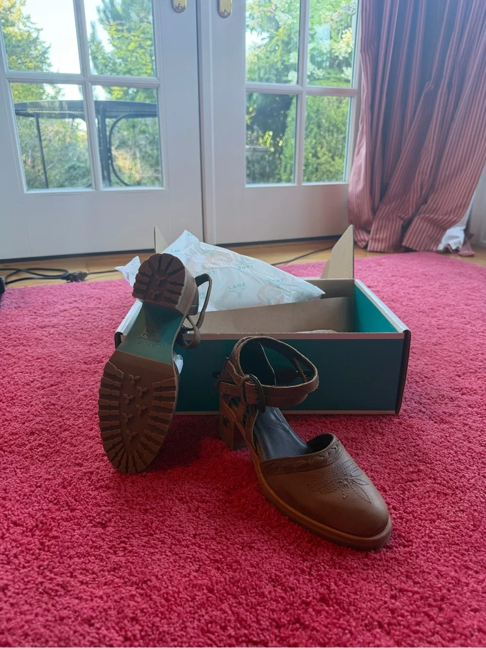 Caden Lane Brown Leather Ankle-Strap Booties